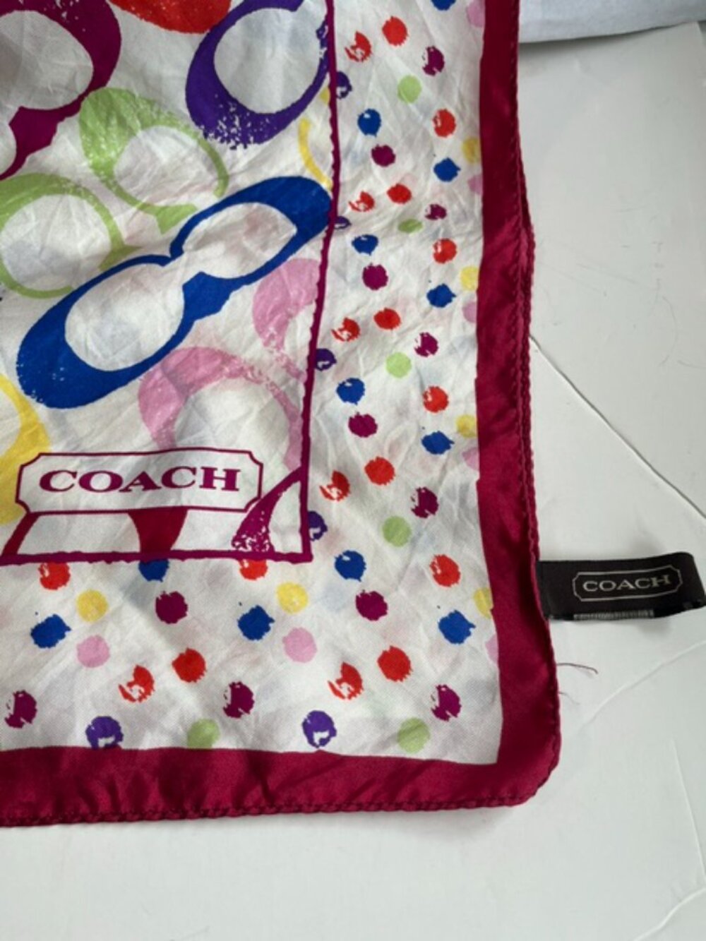 Coach vintage multicolor scarf. - Picture 5 of 5